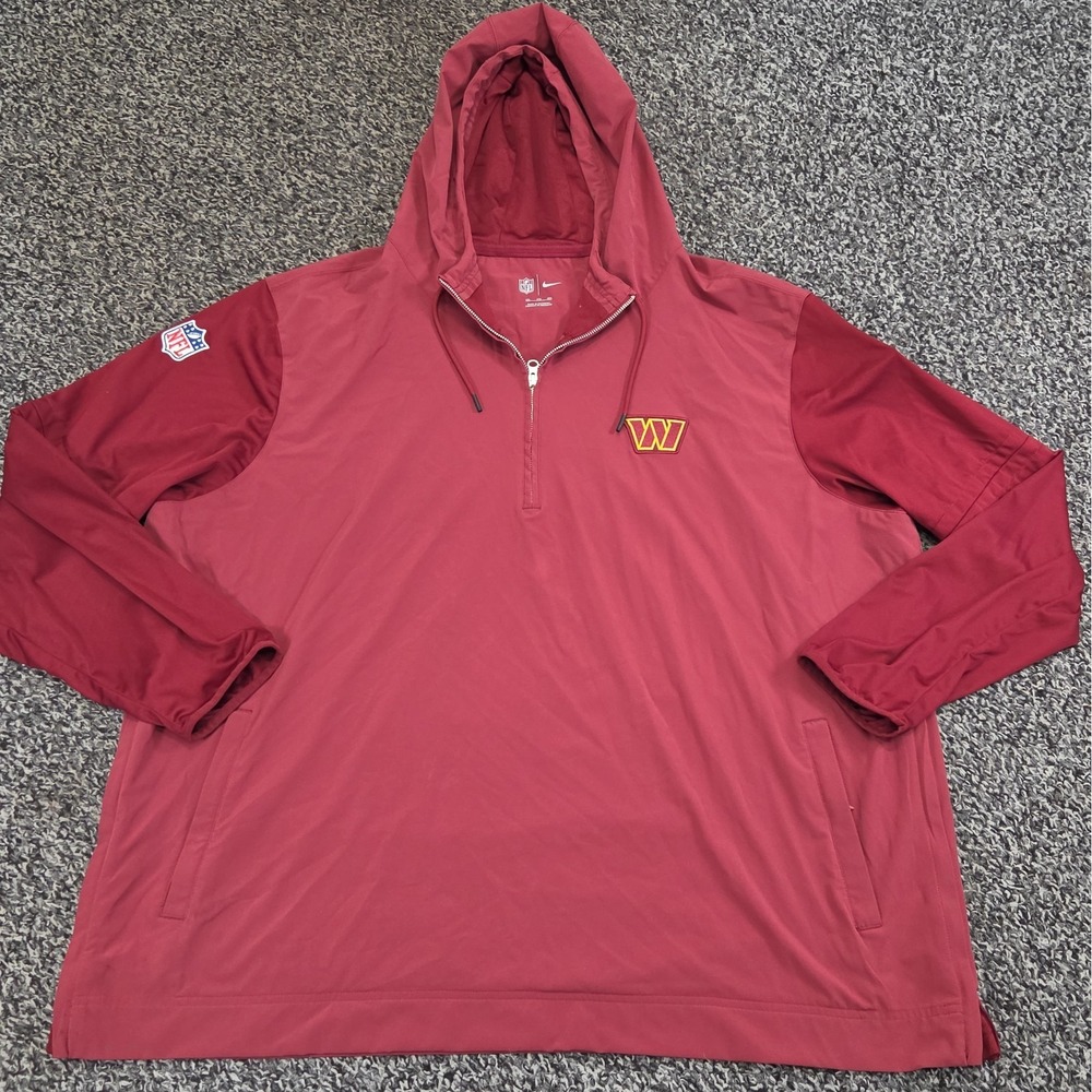 Nike Washington Commanders Half-Zip Pullover Hoodie Mens 4XL Lightweight